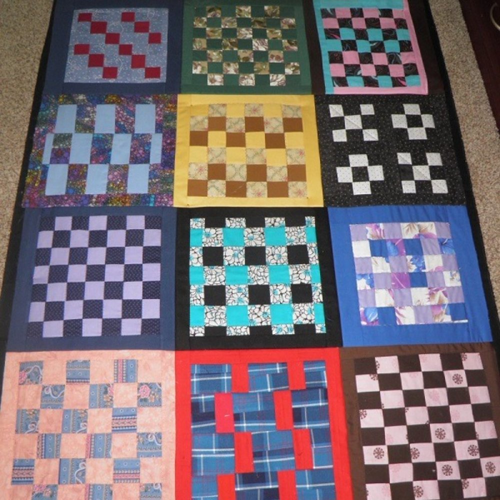 HANDMADE BY ME CHECKERBOARD STYLE QUILT
